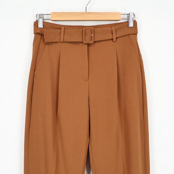 NWOT J.Crew Factory Belted Straight-Leg Trouser Dress Pant In Brown 2 Petite - Picture 6 of 11